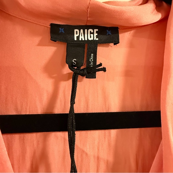 PAIGE Sevilla Surplice Bodysuit in Pink Coral - Size S - Picture 5 of 5